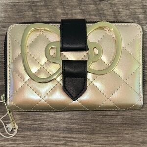 Loungefly Hello Kitty Gold Quilted Wallet with Bow Detail